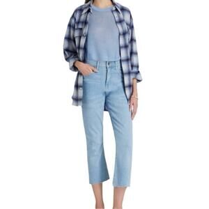 Veronica Beard Carly Kick Flare High Rise Light blue bail out wash jeans size 28